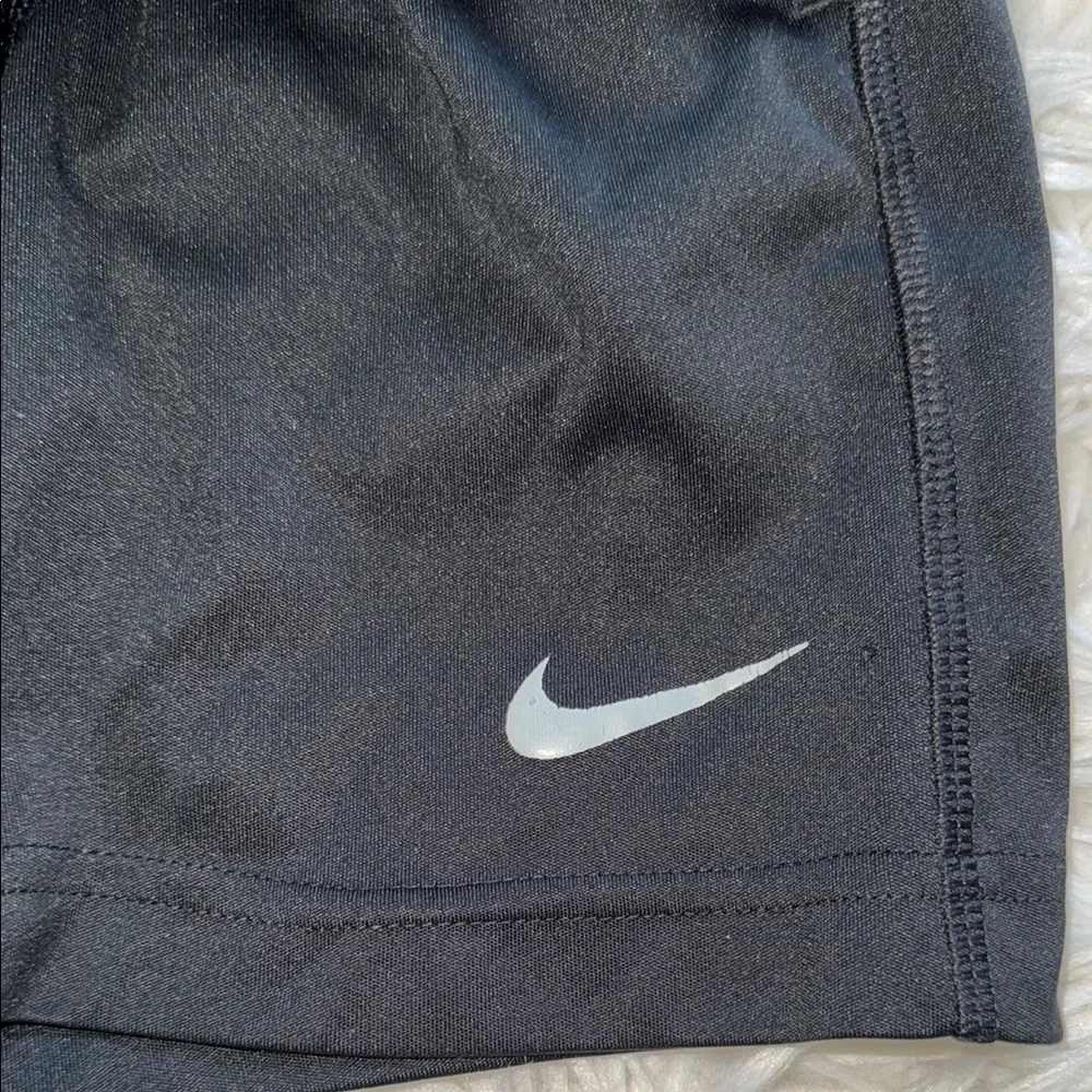 Boys' Nike Black Shorts with Silver Logo